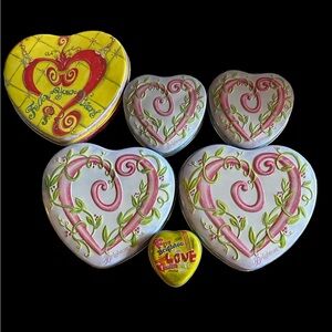 Set of 6 Vintage Brighton Tins - 3 Lg, 2 Med, 1 ring box